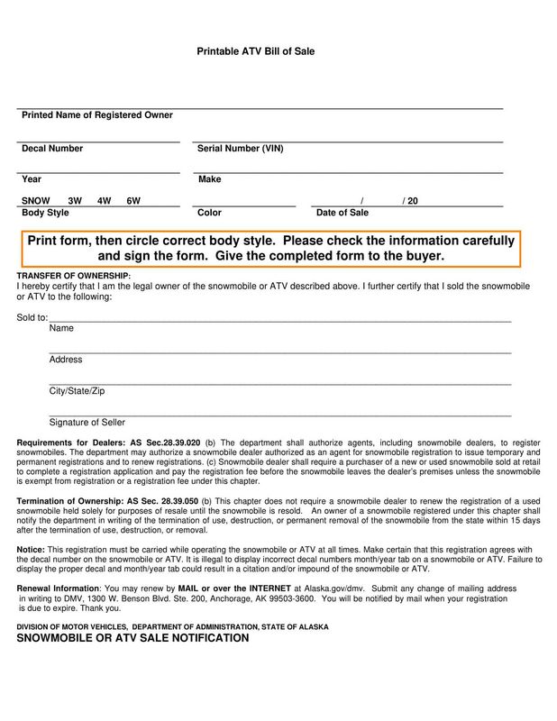 All-Terrain Vehicle (ATV) Receipt Kind All-Terrain Vehicle (ATV) Receipt Kind